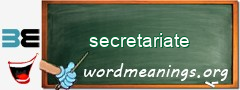 WordMeaning blackboard for secretariate